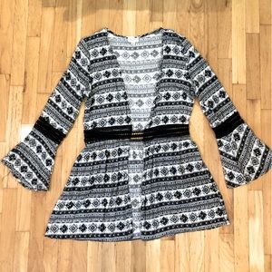 LA Hearts Black and White Tunic